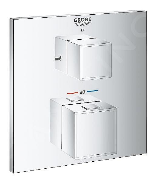 Grohe Grohtherm Cube 24155000 termostatická baterie pro 2 výstupy s integrovaným uzavíracím/přepínacím ventilem