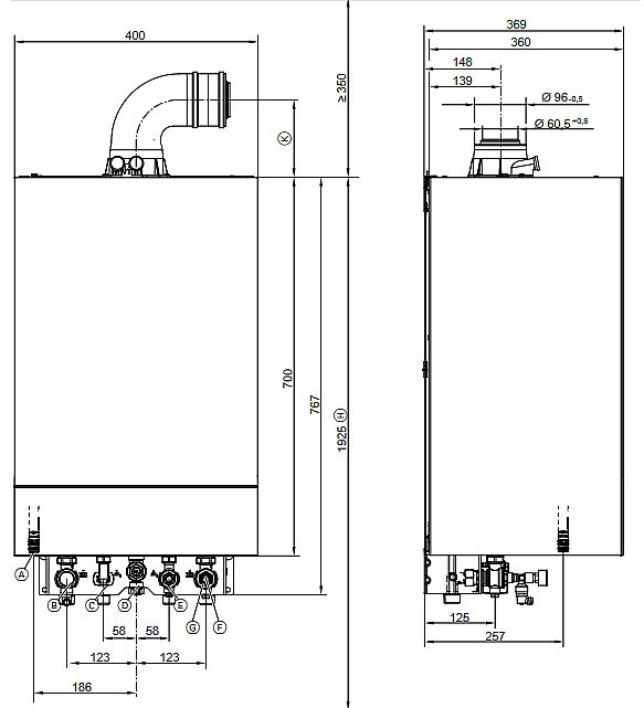 Viessmann Vitodens 100-W B1HF kondenzační kotel - topný 3,2-25kW, Z020620