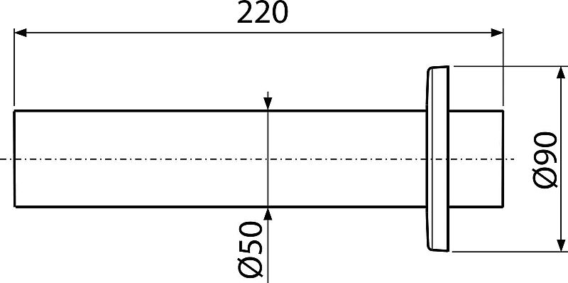 Alcadrain P047 trubka s rozetou 50