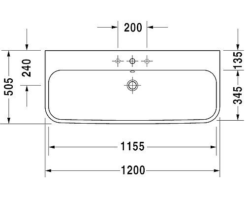 Duravit umyvadlo 120 Happy D.2 2318120000