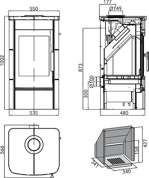 HAAS + SOHN Alytus 0435015300000 krbová kamna černá, bílá