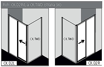 KERMI-Cada XS CKD2L14020VPK 2-dílné posuvné dveře s pevným polem 140cm