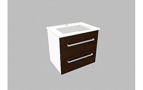 Willy nábytek Plus KR WP022KA65.18.18 koupelnová skříňka s keramickým umyvadlem, barva ořech/tabák