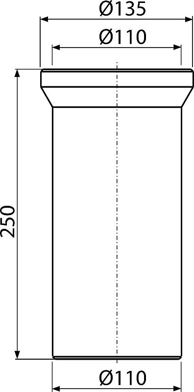 Alcadrain A91-250 dopojení k WC- nátrubek 250mm