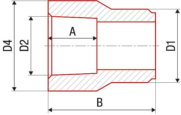 PPR redukce UNI nátrubková 40x32/63x32 vnitřní/vnější, 210063032