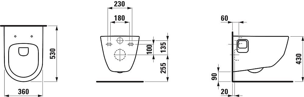 LAUFEN PRO H8209640000001 wc závěsný, bez oplachovacího kruhu, RIMLESS, bílá