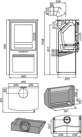 HAAS + SOHN Levanger 0434817600000 krbová kamna černá