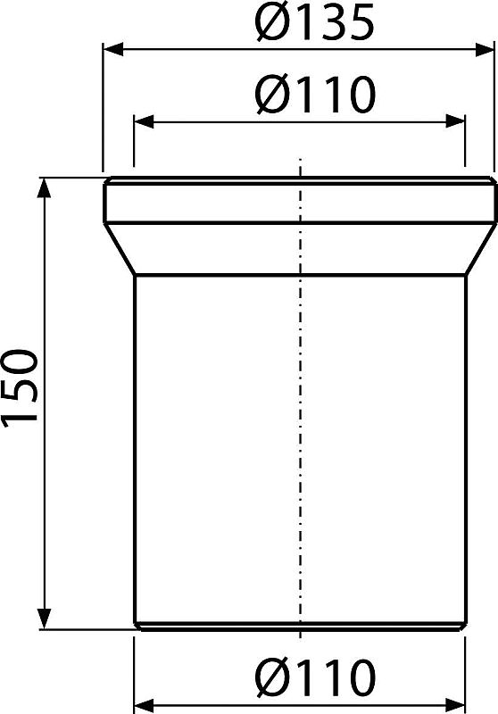 Alcadrain A91-150 dopojení k WC - nátrubek 150mm