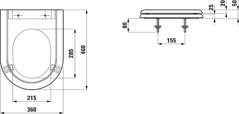 LAUFEN Vienna H8924700000001 wc sedátko s poklopem, odnímatelné