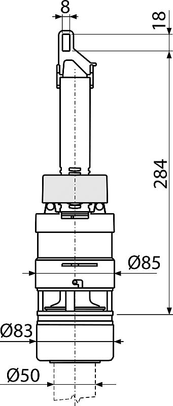 Alcadrain A07 vypouštěcí ventil pro nízko položenou nádržku A93