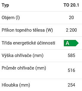 Dražice TO 20.1 elektrický ohřívač vody, maloobjemový, tlakový 1202105101