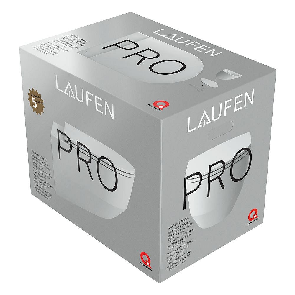 LAUFEN PRO H8669570000001 wc závěsné,  bez oplachového kruhu, bílá,