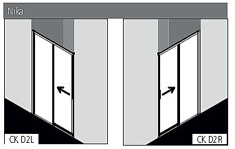 KERMI-Cada XS CKD2L12020VPK 2-dílné posuvné dveře s pevným polem 120cm