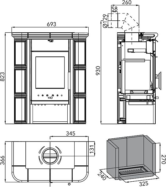 HAAS + SOHN Treviso mini 0434320000000 krbová kamna černá, zelená