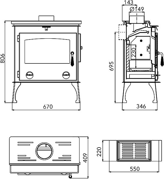 HAAS + SOHN Arktic 0470315000000 krbová kamna černá