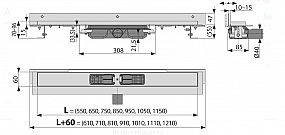 Alcadrain APZ104 850 podlahový žlab