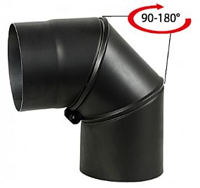 Kouřovod koleno otočné 130/ stavitelné 0-90st. 1,5mm, černé A97.041300