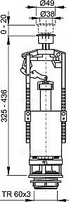 Alcadrain A05 vypouštěcí ventil se STOP tlačítkem zvýšený
