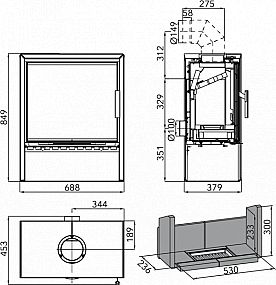 HAAS + SOHN Jonsbo 0434716100000 krbová kamna černá woodstone