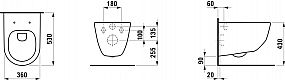 LAUFEN PRO H8669570000001 wc závěsné,  bez oplachového kruhu, bílá,