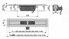 Alcadrain APZ1 1450 podlahový žlab