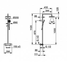 HANSA BASIC 55350110 sprchová baterie s dešťovou sprchou