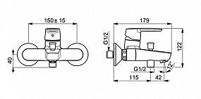 HANSA POLO 51442193 vanová a sprchová baterie