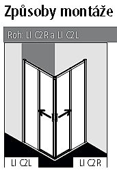 KERMI-Liga LIC2L09320VPK rohový vstup 2-dílný 90cm - poloviční díl