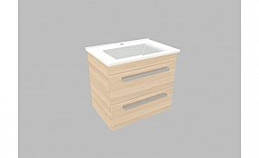 Willy nábytek Plus KR WP022KA65.21.21 koupelnová skříňka s keramickým umyvadlem, barva jasan
