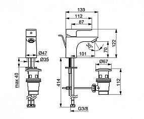 HANSA BASIC 55402203 umyvadlová páková baterie s odpadní soupravou