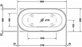 Duravit Luv 700434000000000 volně stojící vana 1800x850