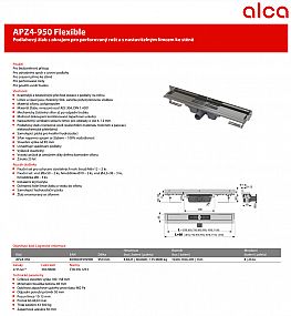Alcadrain APZ16 950 podlahový žlab
