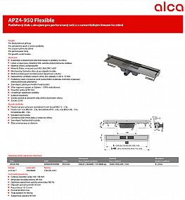 Alcadrain A564CRM1-80 sifon vanový automat s napouštěním přepadem, chrom