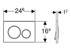 GEBERIT Sigma20 115.882.JQ.1 tlačítko pro 2 množství splachování: lakované s matným pochromováním, s povrchovou úpravou