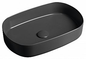 SAPHO ISVEA INFINITY OVAL keramické umyvadlo na desku, 55x36cm, antracit,  10NF65055-2C