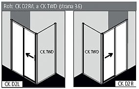 KERMI-Cada XS CKD2L16020VPK 2-dílné posuvné dveře s pevným polem 160cm