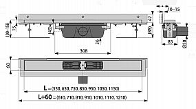 Alcadrain APZ4 650 podlahový žlab