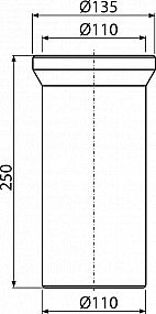 Alcadrain A91-250 dopojení k WC- nátrubek 250mm