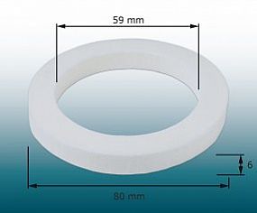 Těsnění G2/95F těsnění mezi WC nádrže a montážní matice vypouštěcích zařízení, Bechyně 80x59x6 guma