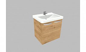 Willy nábytek Plus KR WPKCK55.14.14 koupelnová skříňka s keramickým umyvadlem, barva dub