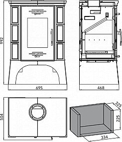 HAAS + SOHN Eboli 0332215500000 krbová kamna černá, hnědá