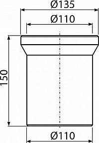 Alcadrain A91-150 dopojení k WC - nátrubek 150mm