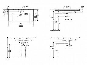 Villeroy Boch Subway 3.0 umyvadlo 4A70A5R1 1000x470x165