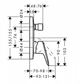 Hansgrohe Logis 71405000 baterie vanová podomítková - chrom