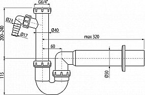 Alcadrain A81-DN50 sifon