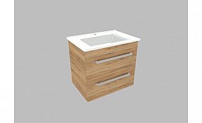 Willy nábytek Plus KR WP022KA65.17.17 koupelnová skříňka s keramickým umyvadlem,barva ořech/pacifik