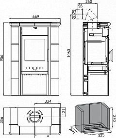 HAAS + SOHN Čičmany 0434325000000 krbová kamna černá, slonová kost, olivová