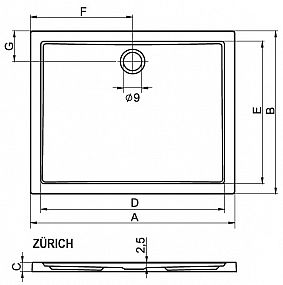 Riho Zurich DA58 sprchová vanička čtverec 90x90x4  /D001007005/