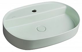 SAPHO ISVEA INFINITY OVAL keramické umyvadlo na desku, 60x40cm, zelená mint,  10NF65060-2T