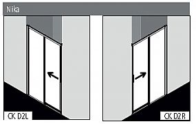 KERMI-Cada XS CKD2R16020VPK 2-dílné posuvné dveře s pevným polem 160cm